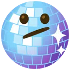 Discokugel + Gesicht mit schrägem Mund