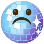 Discokugel + düsteres Gesicht