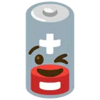 schwache Batterie + zwinkerndes Gesicht
