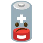 schwache Batterie + verwundertes Gesicht