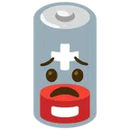 schwache Batterie + besorgtes Gesicht