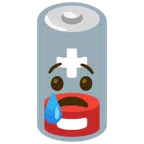 schwache Batterie + weinendes Gesicht