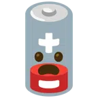 schwache Batterie + entsetztes Gesicht