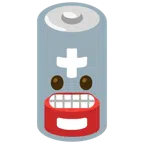 schwache Batterie + Grimassen schneidendes Gesicht