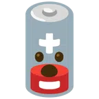 schwache Batterie + Gesicht mit offenem Mund