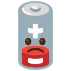 schwache Batterie + betrübtes Gesicht