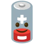 schwache Batterie + leicht lächelndes Gesicht