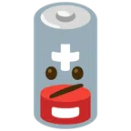 schwache Batterie + Gesicht mit schrägem Mund