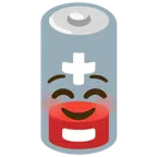 schwache Batterie + lächelndes Gesicht
