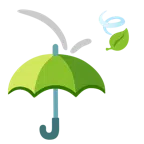 parasol + liście na wietrze