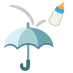 Regenschirm + Babyflasche