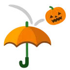 parasol + dynia na halloween