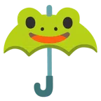 parasol + głowa żaby