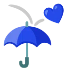 parasol + niebieskie serce