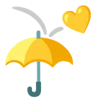 parasol + żółte serce