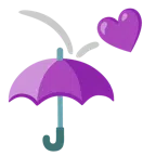 parasol + purpurowe serce