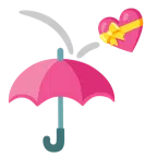 parasol + serce ze wstążką