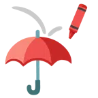 Regenschirm + Wachsmalstift