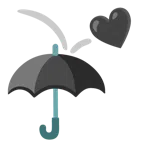parasol + czarne serce