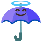 parasol + uśmiechnięta twarz z aureolą