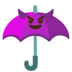 parasol + uśmiechnięta twarz z rogami