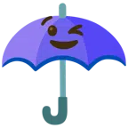 parasol + twarz puszczająca oko