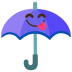 parasol + twarz delektująca się pysznym jedzeniem
