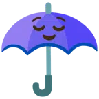 parasol + twarz z wyrazem ulgi