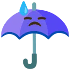 parasol + twarz ze spuszczonymi oczami oblana potem