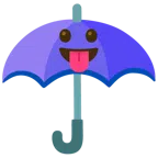 parasol + twarz wystawiająca język