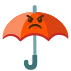 parasol + nadąsana twarz