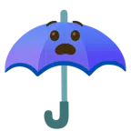 parasol + przestraszona twarz