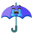 parasol + głośno płacząca twarz