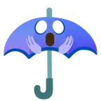 parasol + twarz krzycząca ze strachu