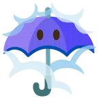 parasol + twarz w chmurach