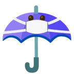 parasol + twarz w masce medycznej