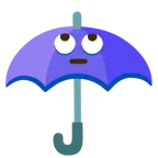 parasol + twarz przewracająca oczami