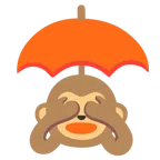parasol + małpa zasłaniająca oczy