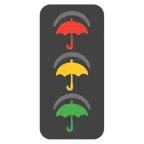 Regenschirm + vertikale Verkehrsampel