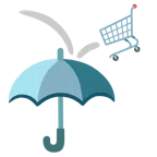 Regenschirm + Einkaufswagen
