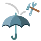 Regenschirm + Hammer und Schraubenschlüssel
