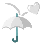 parasol + białe serce