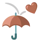 parasol + brązowe serce