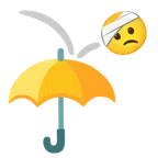 parasol + twarz z bandażem