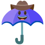 parasol + głowa w kapeluszu kowbojskim
