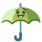parasol + twarz z mdłościami