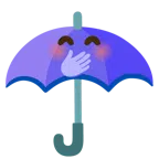 parasol + twarz z ręką na ustach
