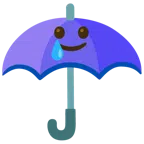 parasol + uśmiechnięta buźka ze łzą