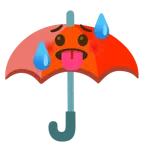 parasol + rozgrzana twarz