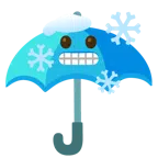 parasol + zmarznięta twarz